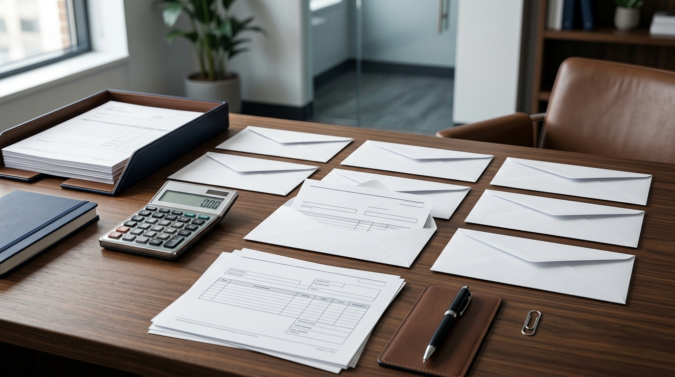 Payment calculations, payroll checks, and tax documents for employee compensation management
